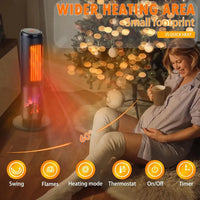 HKM-636243 Ceramic Electric Space Tower Heater with Two Heat Settings for Indoor Home and Office Use
