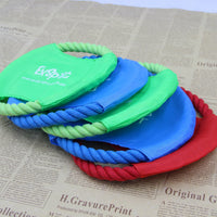 HKM-6362813 Pet Dog Flying Disc Toy - Lightweight Canvas & Rope Frisbee for Outdoor Play, 19cm Diameter