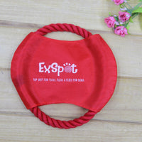HKM-6362813 Pet Dog Flying Disc Toy - Lightweight Canvas & Rope Frisbee for Outdoor Play, 19cm Diameter