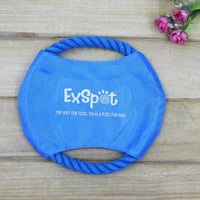 HKM-6362813 Pet Dog Flying Disc Toy - Lightweight Canvas & Rope Frisbee for Outdoor Play, 19cm Diameter