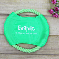 HKM-6362813 Pet Dog Flying Disc Toy - Lightweight Canvas & Rope Frisbee for Outdoor Play, 19cm Diameter