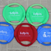 HKM-6362813 Pet Dog Flying Disc Toy - Lightweight Canvas & Rope Frisbee for Outdoor Play, 19cm Diameter