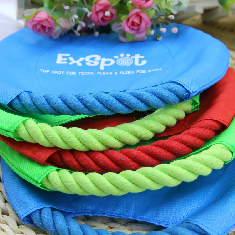HKM-6362813 Pet Dog Flying Disc Toy - Lightweight Canvas & Rope Frisbee for Outdoor Play, 19cm Diameter