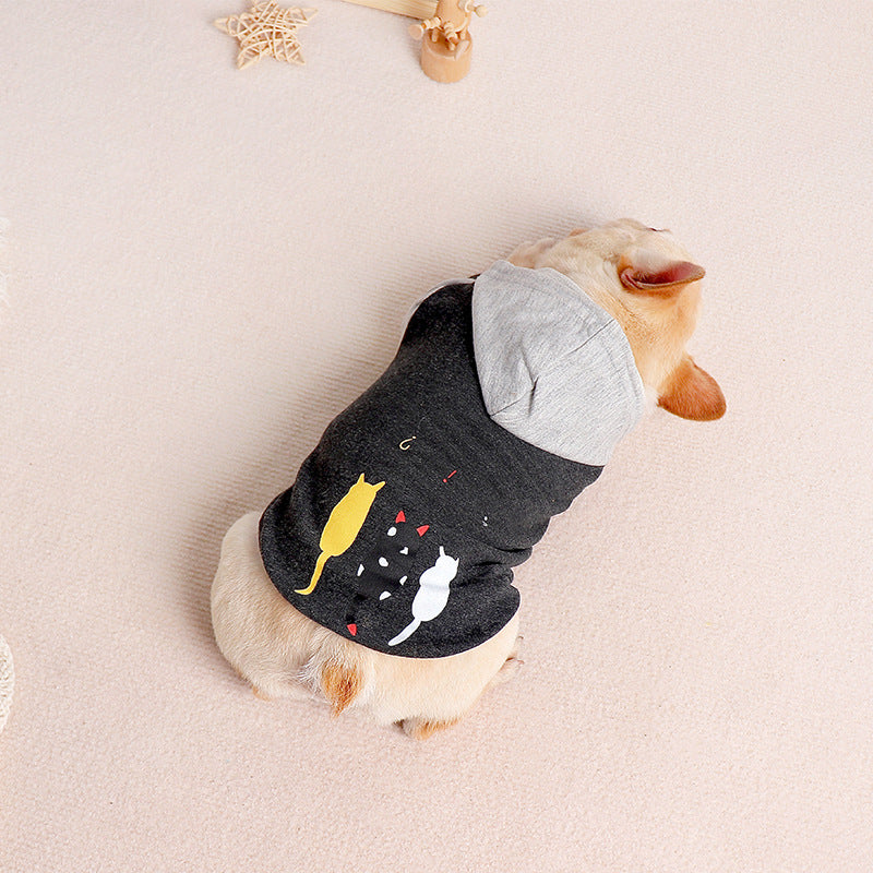 HKM-6363069 Stylish Grey Cotton Two-Legged Dog Sweater with Print