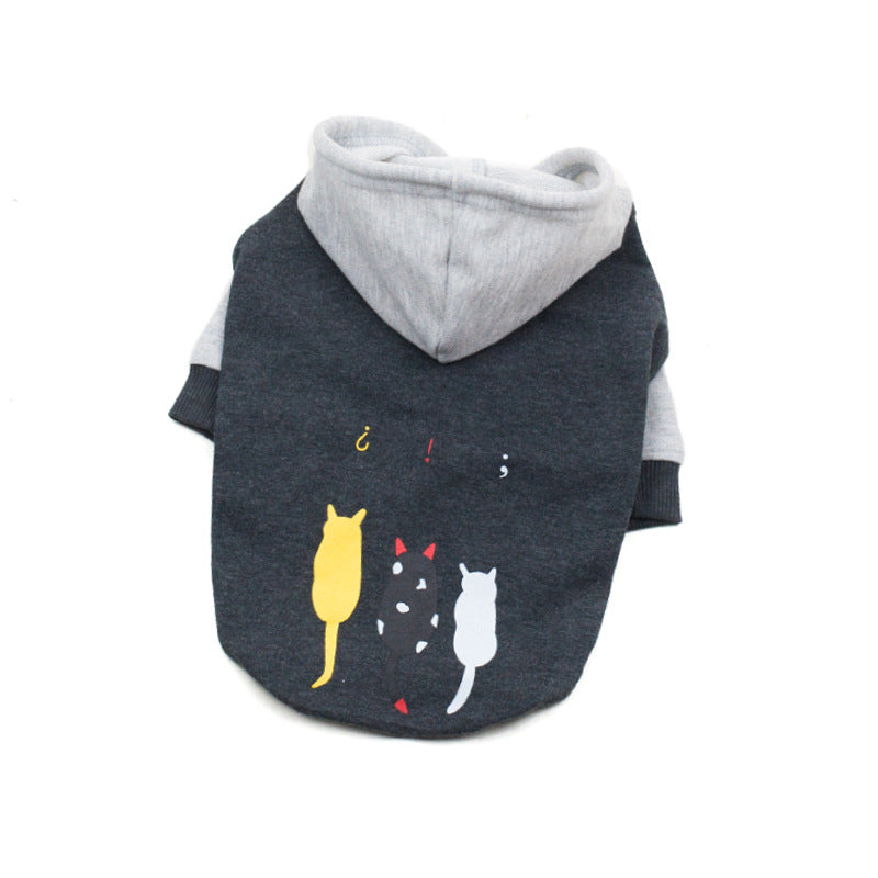 HKM-6363069 Stylish Grey Cotton Two-Legged Dog Sweater with Print