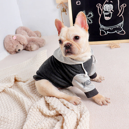 HKM-6363069 Stylish Grey Cotton Two-Legged Dog Sweater with Print