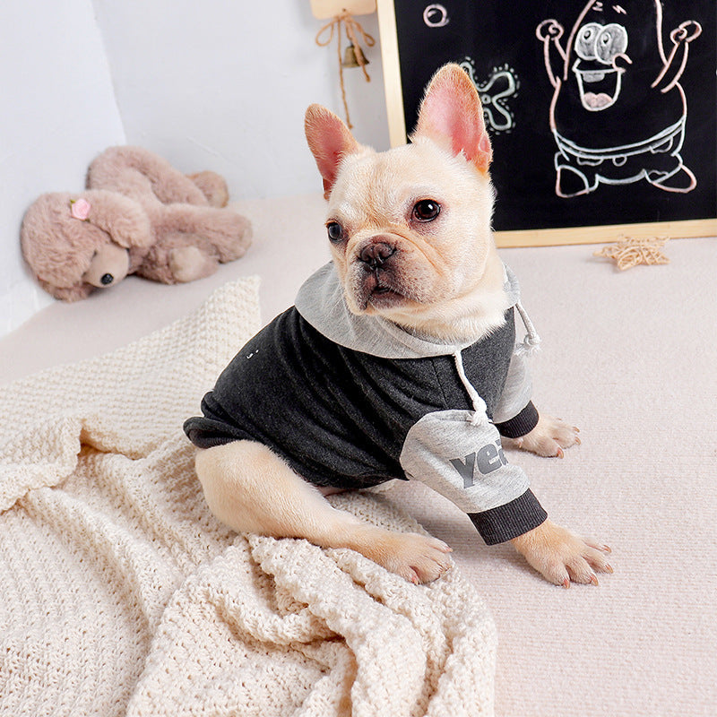 HKM-6363069 Stylish Grey Cotton Two-Legged Dog Sweater with Print