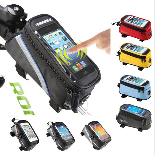 HKM-636307 Bicycle Frame Bag for iPhone - PVC, Multi-Sized Phone Holder for Biking