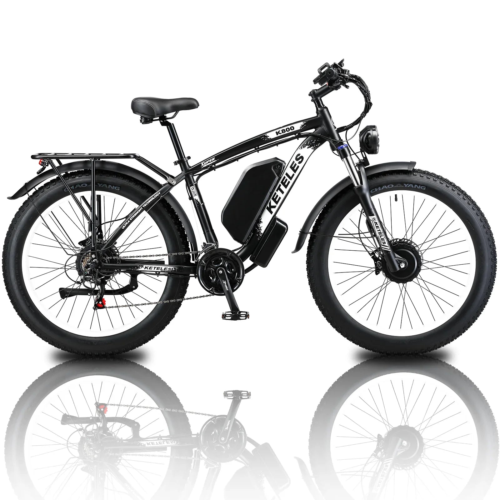 HKM-636371 Dual Motor Electric Mountain Bike with 2000W Power and 21 Speed – 26'' Fat Tire Design