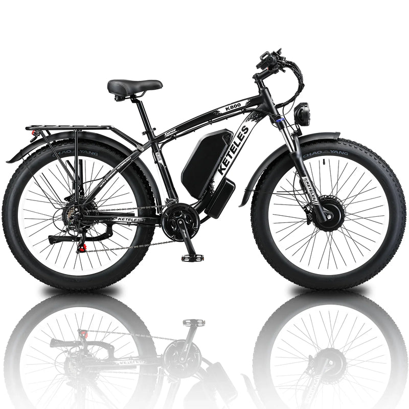 HKM-636371 Dual Motor Electric Mountain Bike with 2000W Power and 21 Speed – 26'' Fat Tire Design