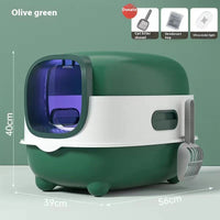 HKM-6364221 Oversized Fully Enclosed Cat Litter Box with UV Sterilization Options and Basic Deodorization