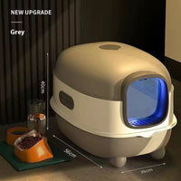 HKM-6364221 Oversized Fully Enclosed Cat Litter Box with UV Sterilization Options and Basic Deodorization