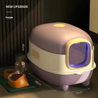 HKM-6364221 Oversized Fully Enclosed Cat Litter Box with UV Sterilization Options and Basic Deodorization
