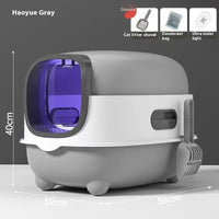 HKM-6364221 Oversized Fully Enclosed Cat Litter Box with UV Sterilization Options and Basic Deodorization