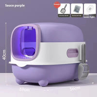 HKM-6364221 Oversized Fully Enclosed Cat Litter Box with UV Sterilization Options and Basic Deodorization