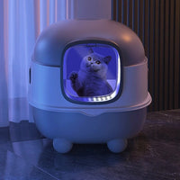 HKM-6364221 Oversized Fully Enclosed Cat Litter Box with UV Sterilization Options and Basic Deodorization