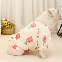 HKM-6364349 Chiffon Summer Bulldog Dog T-Shirt - Lightweight Polyester Dress in Various Colors and Sizes