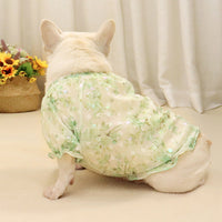 HKM-6364349 Chiffon Summer Bulldog Dog T-Shirt - Lightweight Polyester Dress in Various Colors and Sizes