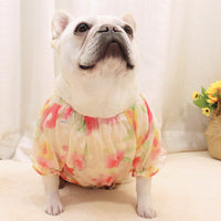 HKM-6364349 Chiffon Summer Bulldog Dog T-Shirt - Lightweight Polyester Dress in Various Colors and Sizes