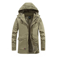 HKM-636435 Men's Jackets Winter Mid-Length Plush Thick Coat Warm Cotton Jacket Work Bomber Jacket Made Men's Coats