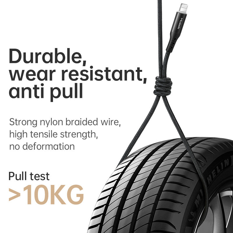 HKM-636435 USB Power-off Data Cable for Apple Devices, 1.2m Length, Single Head, Black