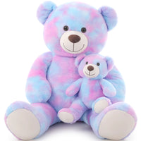 HKM-636499 Giant Purple Tie-Dye Soft Stuffed Teddy Bear Toy for Kids – Perfect Gift for Baby Showers