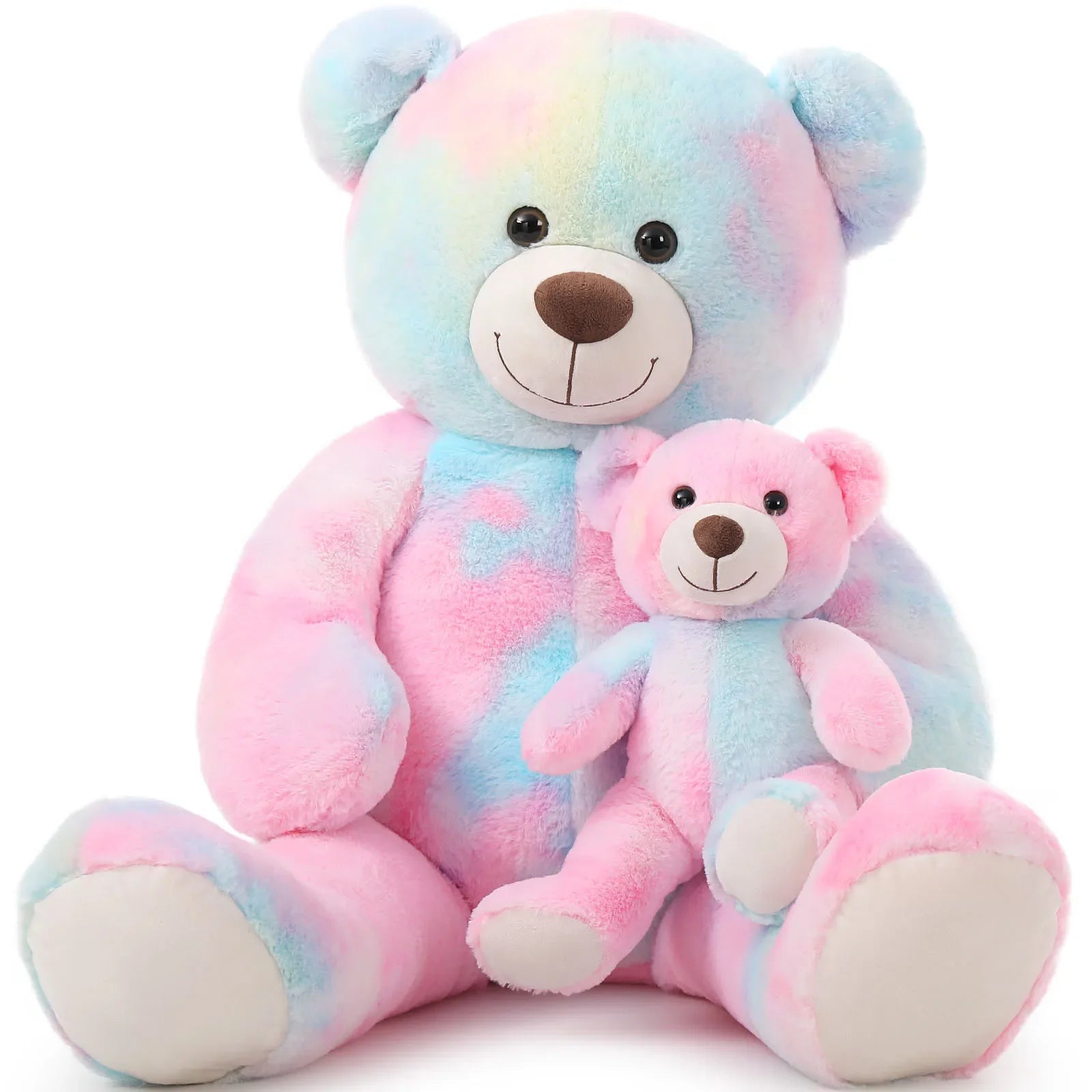 HKM-636499 Giant Purple Tie-Dye Soft Stuffed Teddy Bear Toy for Kids – Perfect Gift for Baby Showers