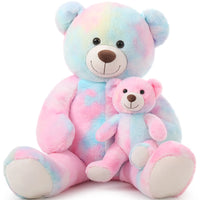 HKM-636499 Giant Purple Tie-Dye Soft Stuffed Teddy Bear Toy for Kids – Perfect Gift for Baby Showers