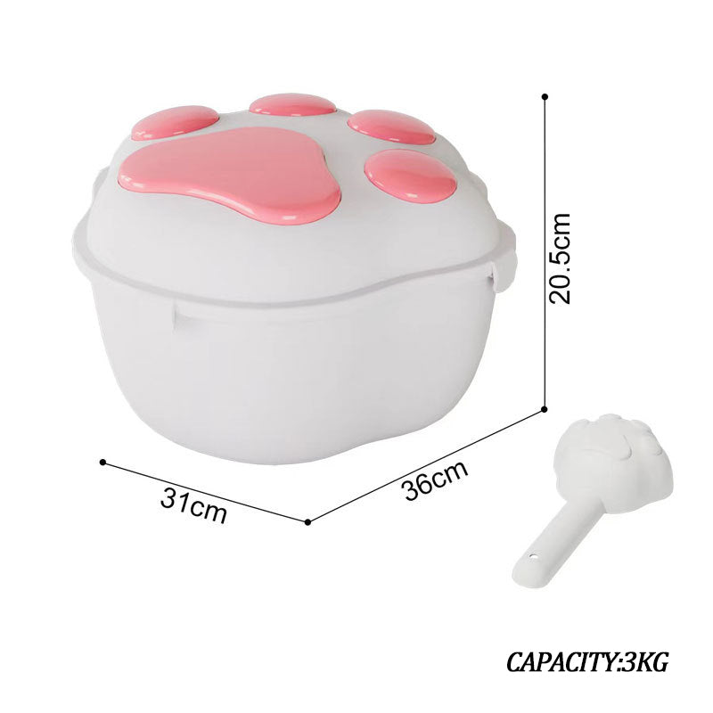HKM-6365245 Pet Grain Storage Container with Cute Lid and Scoop for Dry Food, Treats, and More