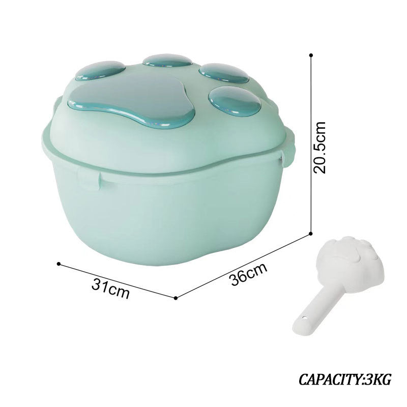 HKM-6365245 Pet Grain Storage Container with Cute Lid and Scoop for Dry Food, Treats, and More