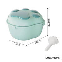 HKM-6365245 Pet Grain Storage Container with Cute Lid and Scoop for Dry Food, Treats, and More