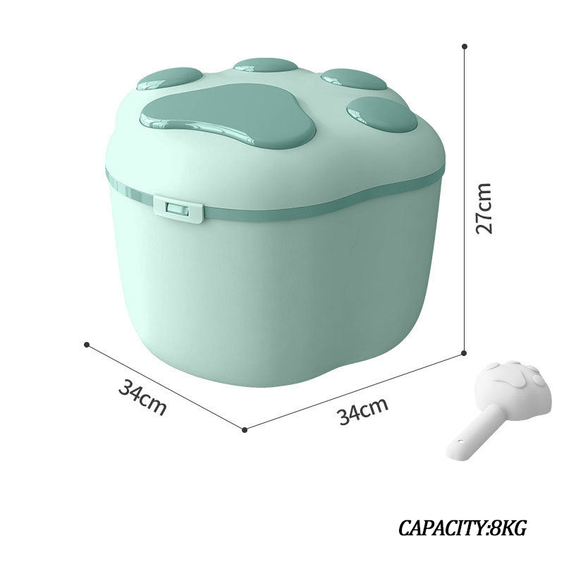 HKM-6365245 Pet Grain Storage Container with Cute Lid and Scoop for Dry Food, Treats, and More
