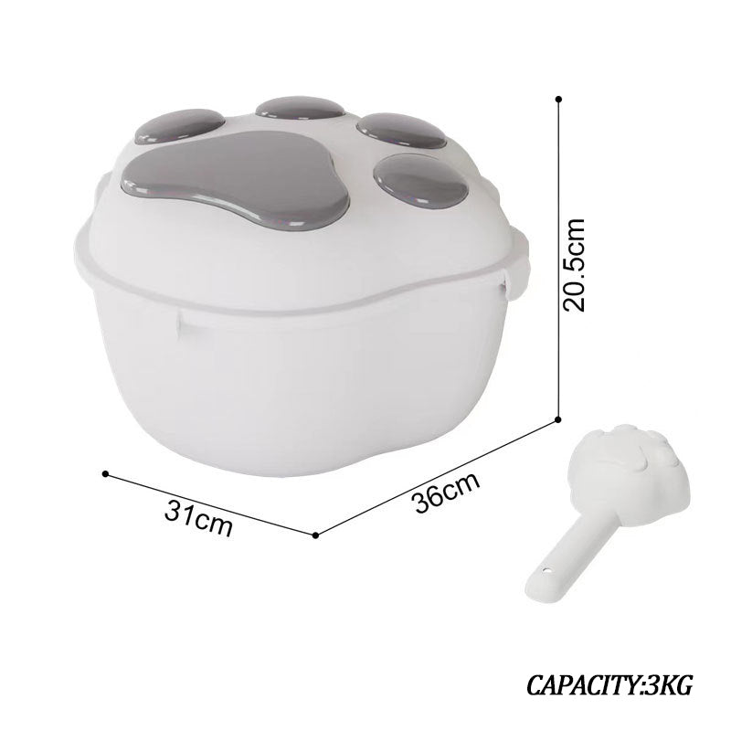 HKM-6365245 Pet Grain Storage Container with Cute Lid and Scoop for Dry Food, Treats, and More