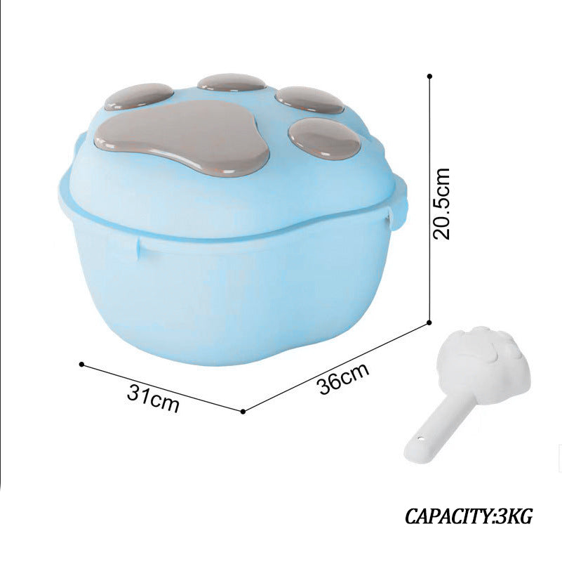 HKM-6365245 Pet Grain Storage Container with Cute Lid and Scoop for Dry Food, Treats, and More