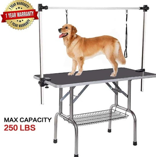 HKM-6365629 Professional 36 Inch Pet Grooming Table with Adjustable Arms and Non-Slip Surface