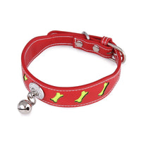 HKM-6365757 Reflective Bone-Shaped Pet Collar for Cats and Dogs - Color Grid Design, Fits Neck 25-32cm