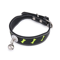 HKM-6365757 Reflective Bone-Shaped Pet Collar for Cats and Dogs - Color Grid Design, Fits Neck 25-32cm
