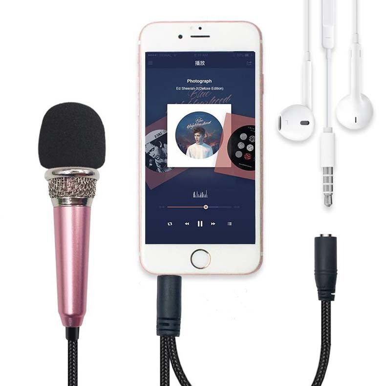 HKM-636755 Condenser Wired Microphone with 3.5mm Jack for Smartphones and Android Devices