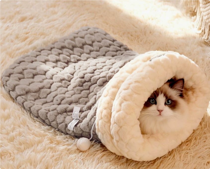 HKM-6367805 Cozy Personalized Cat Bed Sleeping Bag in Various Colors and Sizes