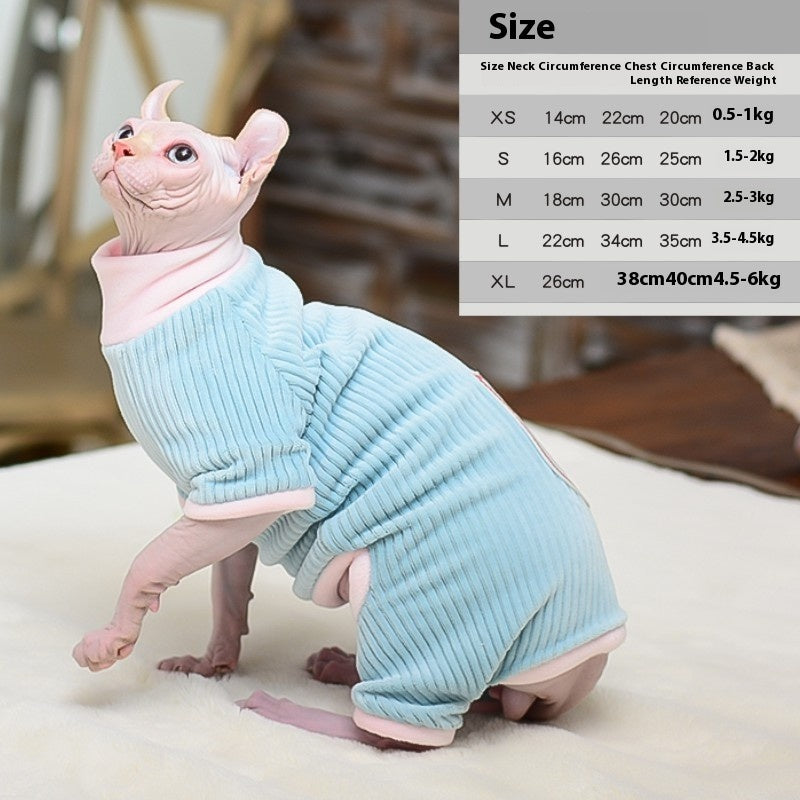 HKM-6368317 Warm Double-Sided Velvet Cat Clothing for Autumn and Winter