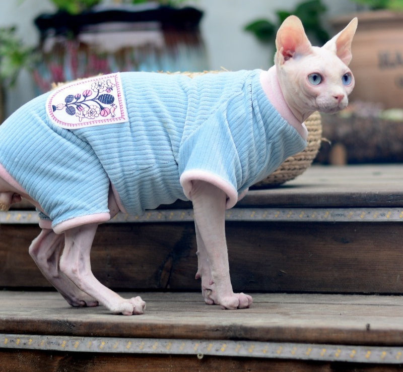 HKM-6368317 Warm Double-Sided Velvet Cat Clothing for Autumn and Winter