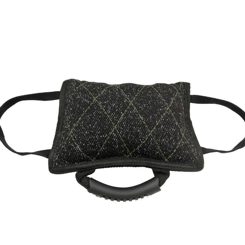 HKM-6368573 Dog Biting Pillow with Thick Double-Layer Nylon Webbing and Coarse Hemp Material - Black Color