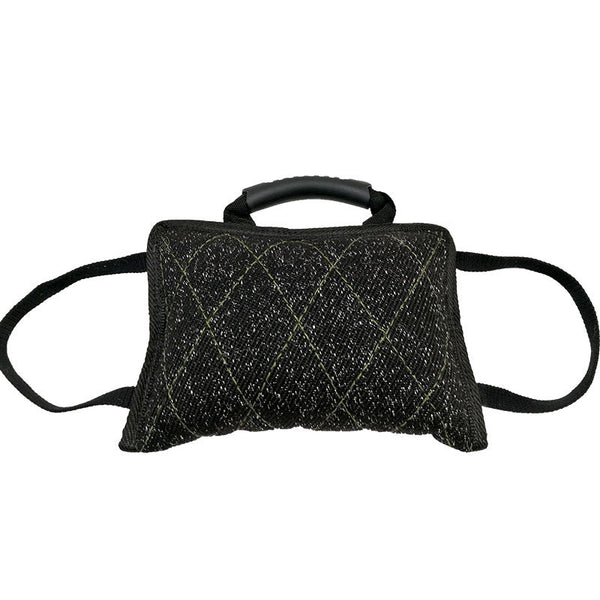 HKM-6368573 Dog Biting Pillow with Thick Double-Layer Nylon Webbing and Coarse Hemp Material - Black Color
