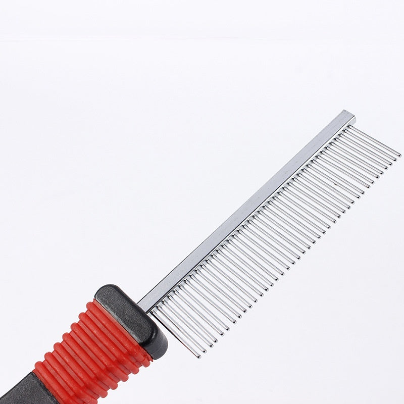 HKM-6369341 Stainless Steel Needle Pet Comb for Dogs ¨C Open Knot Double Row Design for Cleaning and Grooming