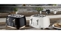 HKM-636947 Retro Stainless Steel 4-Slice Electric Pop-Up Toaster with Grill Function