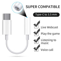 HKM-636947 USB-C to 3.5mm Audio Adapter for Compatible Smartphones and Devices