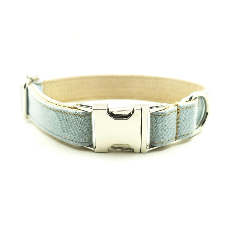HKM-6369725 Blue Polyester Cowboy Dog Collar - Stylish and Durable Pet Accessory