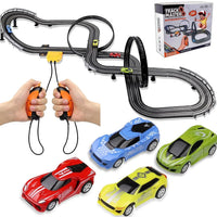 HKM-637011 High-Speed Electric Slot Car Race Track Set - 1:64 Scale Unisex Toy for Ages 5 and Up