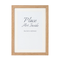 HKM-637075 Elegant Solid Hardwood Oak Photo Frame for A2, A3, A4 Prints - Wall Mount Art Decor