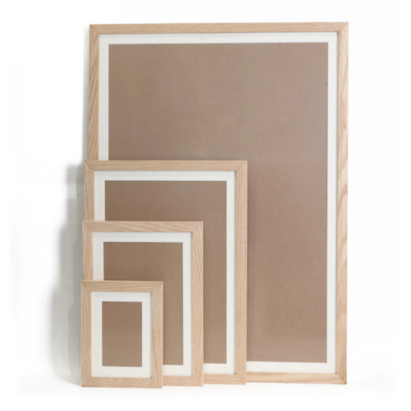 HKM-637075 Elegant Solid Hardwood Oak Photo Frame for A2, A3, A4 Prints - Wall Mount Art Decor